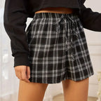 Geruite lounge shorts met trekkoord - Bakkermode.nl