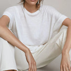 Basic t-shirt met ronde hals en korte mouwen - Bakkermode.nl