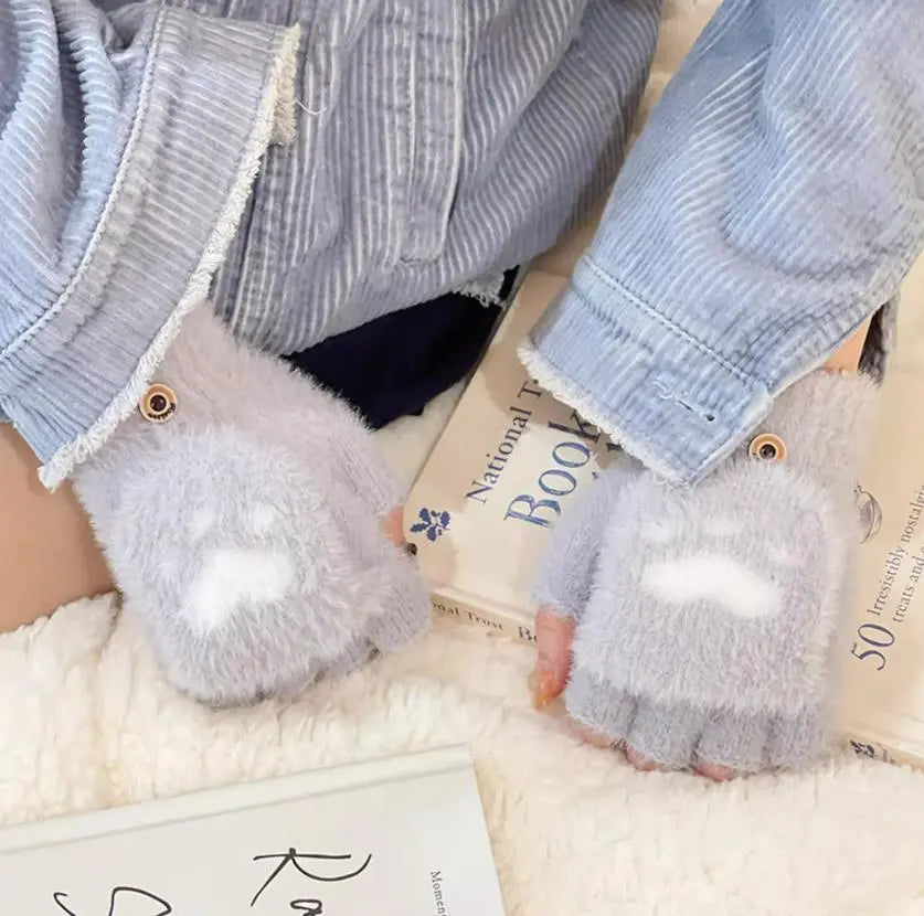 Vingerloze handschoenen - zachte bont dames handwarmers