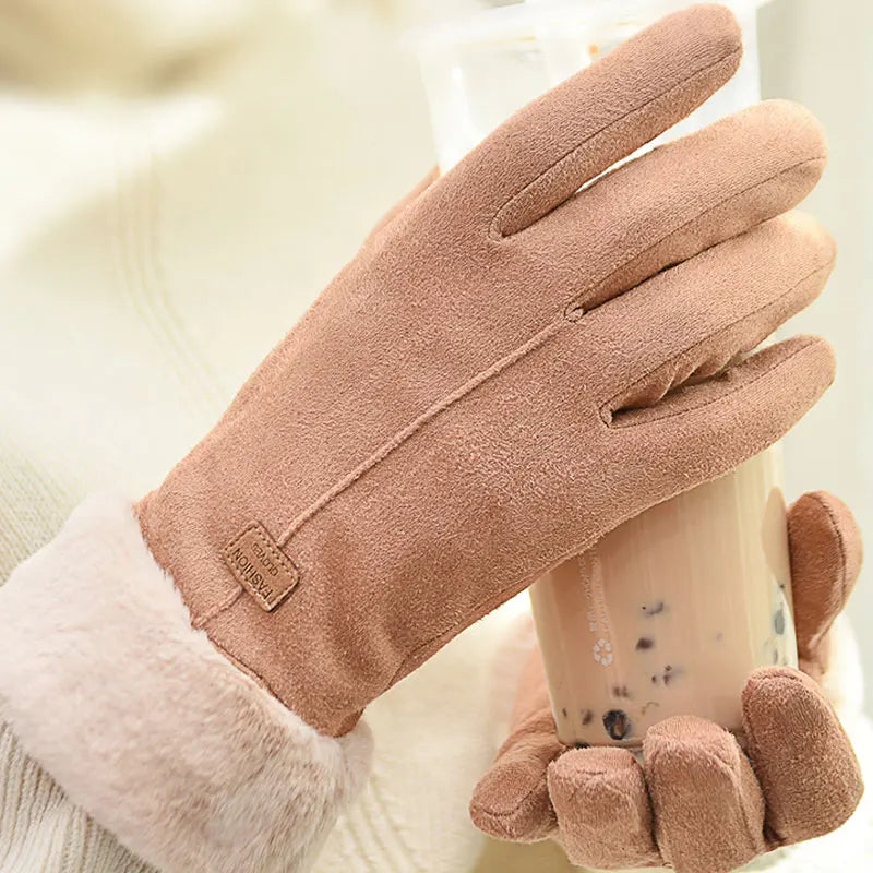Dames winterhandschoenen - zachte handschoenen met imitatiebont voering - Bakkermode.nl