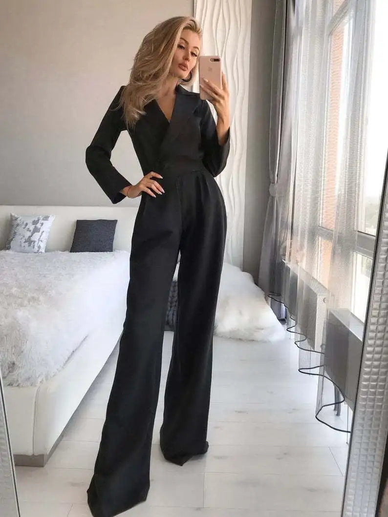 Dames jumpsuit met getailleerde pasvorm - stijlvolle outfit voor avond en dag
