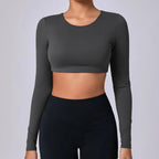 Dames cropped longsleeve top - stijlvolle activewear voor de sportschool en casual wear
