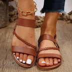 Platte sandalen met gesp voor dagelijks gebruik - Bakkermode.nl