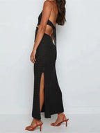 Stijlvolle zwarte cut-out jurk - Bakkermode.nl