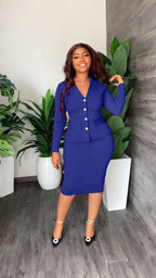 2-delige elegante damesoutfit - bijpassende blazer en kokerrok