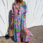 Dames casual maxi jurk - relaxte boho stijl in lichte katoenmix - voor dagelijks gebruik