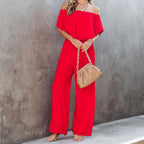 Dames casual maxi jumpsuit - losse off-shoulder playsuit voor elke dag