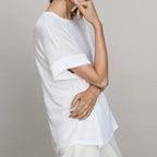 Basic t-shirt met ronde hals en korte mouwen - Bakkermode.nl