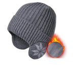 Ontspanningshoed met oorbeschermers - klassieke gebreide damesbeanie