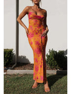 Bodycon jurk met bloemenprint en spaghettibandjes - Bakkermode.nl