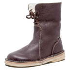 Dames leren enkelboots - stijlvolle, warme winter schoenen