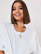 Casual crop t-shirt voor dames - Bakkermode.nl