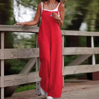 Dames linnen overall met een relaxte pasvorm - casual jumpsuit voor dagelijks gebruik