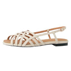 Vintage gevlochten slingback sandalen - Bakkermode.nl