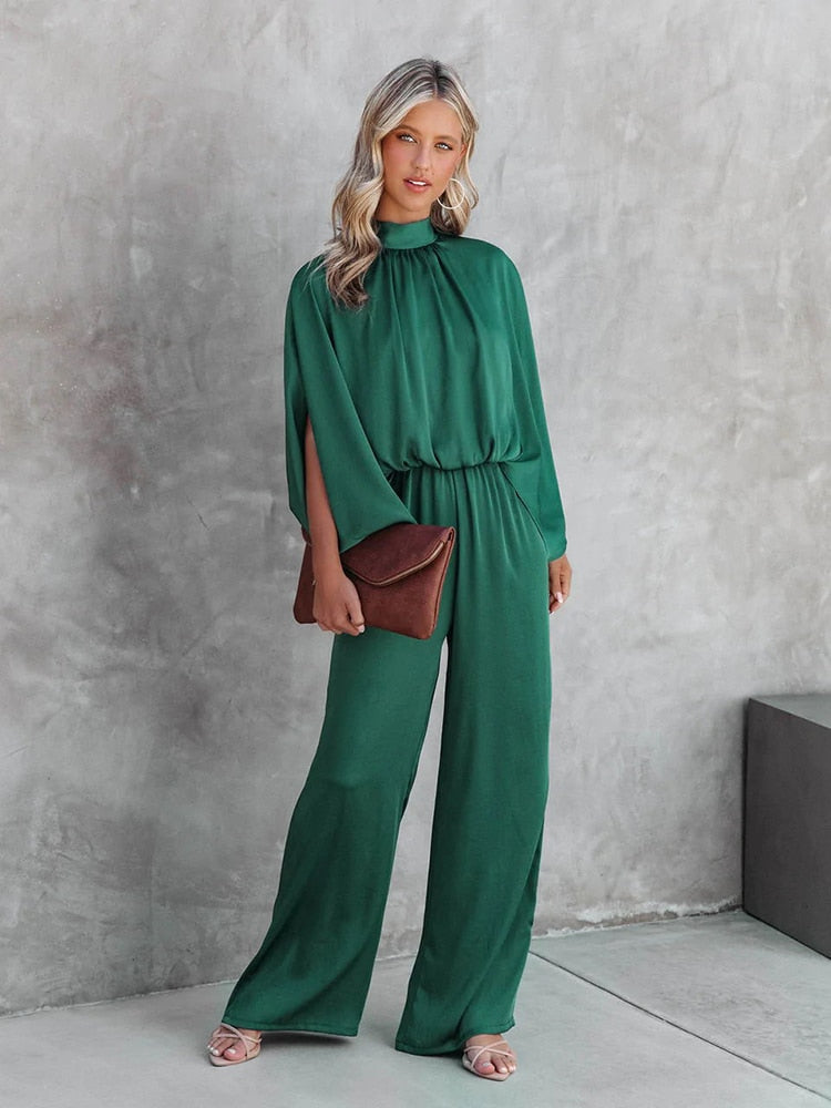 Jumpsuit - elegante groene dames jumpsuit