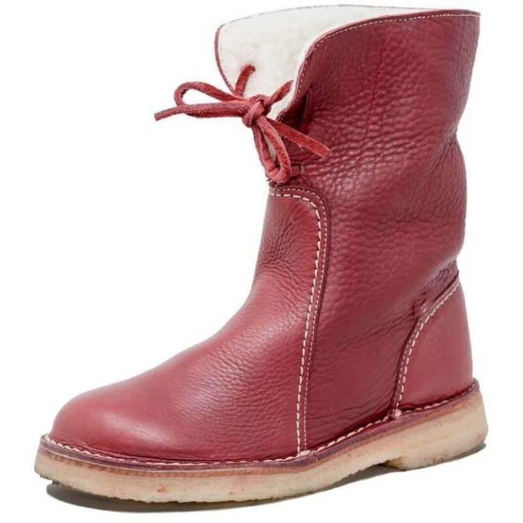 Dames leren enkelboots - stijlvolle, warme winter schoenen