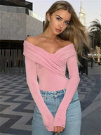 Langsleeve off-shoulder top - chique blouse voor dames