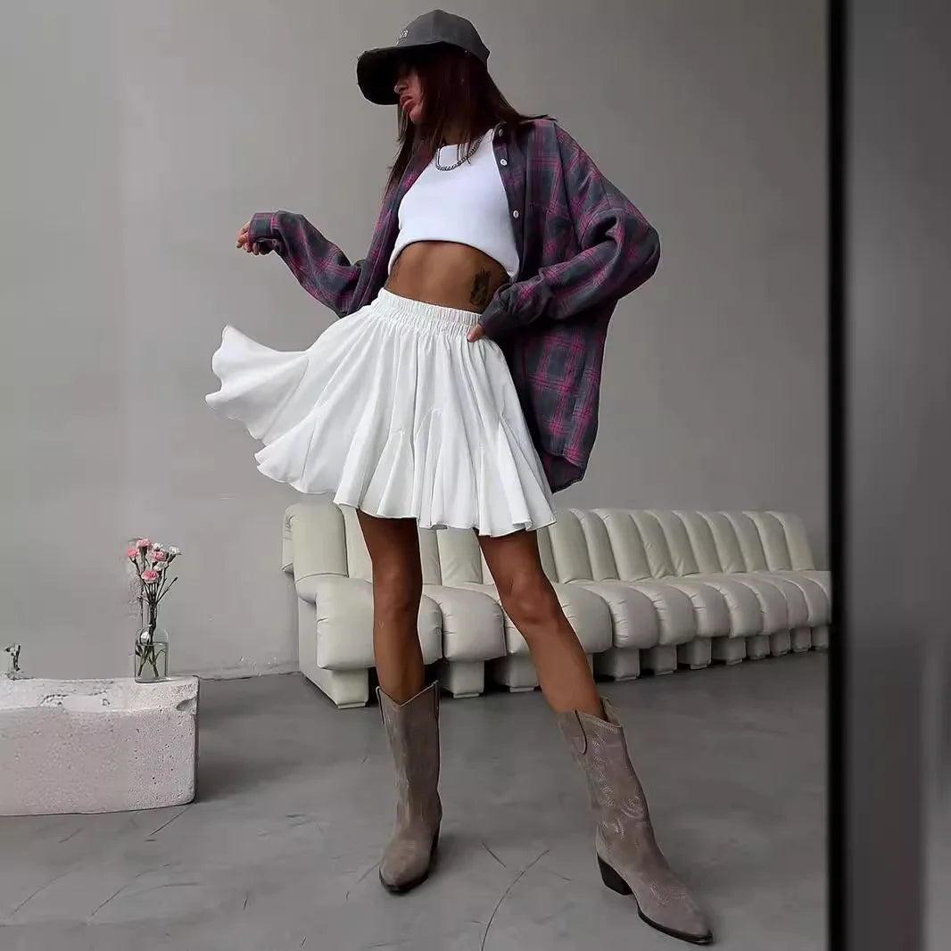 Zwierige rok met elastische taille - Bakkermode.nl