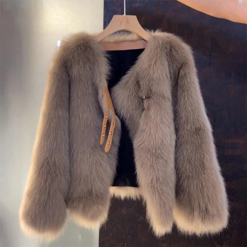 Faux fur damesjas - elegante winterjas - Bakkermode.nl