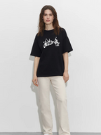 Trendy t-shirt met grafische print - Bakkermode.nl