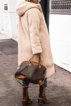 Lange gewatteerde winterjas dames - omkeerbare warme jas met capuchon - Bakkermode.nl