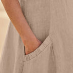 Mouwloze jurk met zakken en wijde pasvorm - Bakkermode.nl