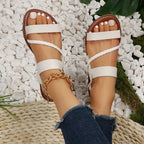 Platte sandalen met gesp voor dagelijks gebruik - Bakkermode.nl