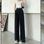 Dames wijde broek van zachte stof voor dagelijks gebruik - elegante en stijlvolle pantalons voor casual of formele gelegenheden