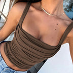 Bruine gerimpelde top - Bakkermode.nl