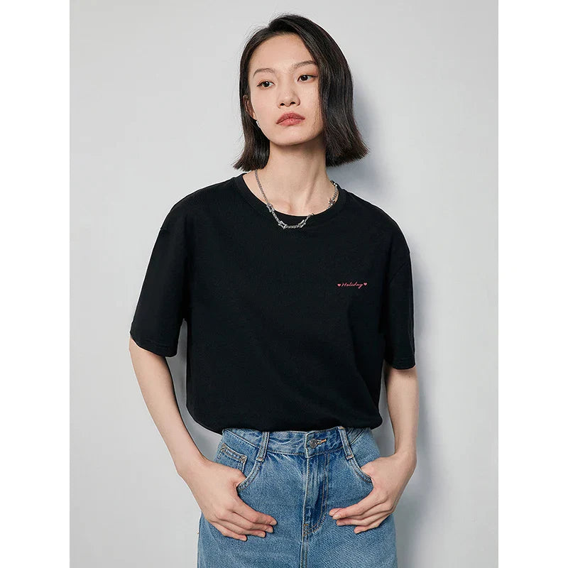 Oversized zwart t-shirt jurk met 'what?' print - Bakkermode.nl