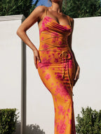 Bodycon jurk met bloemenprint en spaghettibandjes - Bakkermode.nl