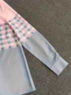 Blouse met kleurblokken en ruitpatroon - Bakkermode.nl