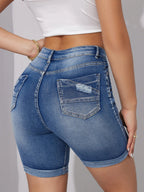 Hoge taille denim shorts - Bakkermode.nl