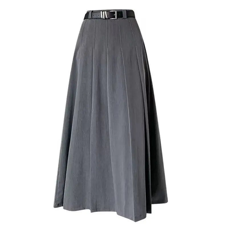 Plisse midi rok - stijlvolle rok met riem