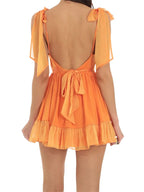 Jurk met V-hals en ruches - Bakkermode.nl