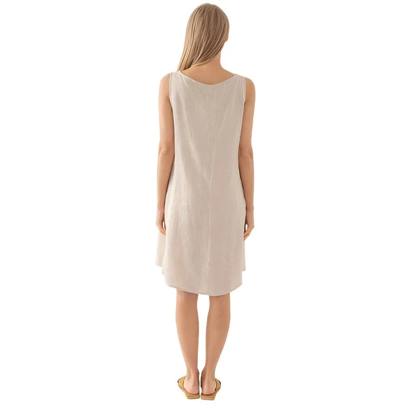 Mouwloze jurk met ronde hals - Bakkermode.nl