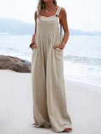 Dames lichte overall relaxed fit strandmode - stijlvolle zomer jumpsuit voor casual uitjes