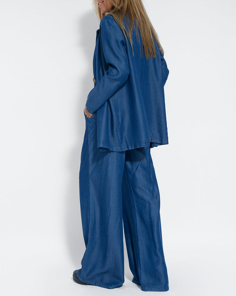 2-delige linnen wijde broek en vest - stijlvolle dames zomeroutfit