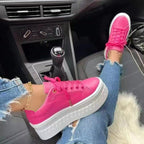 Ontspannen platform sneakers - stijlvolle dames schoenen met ergonomische hoge zool