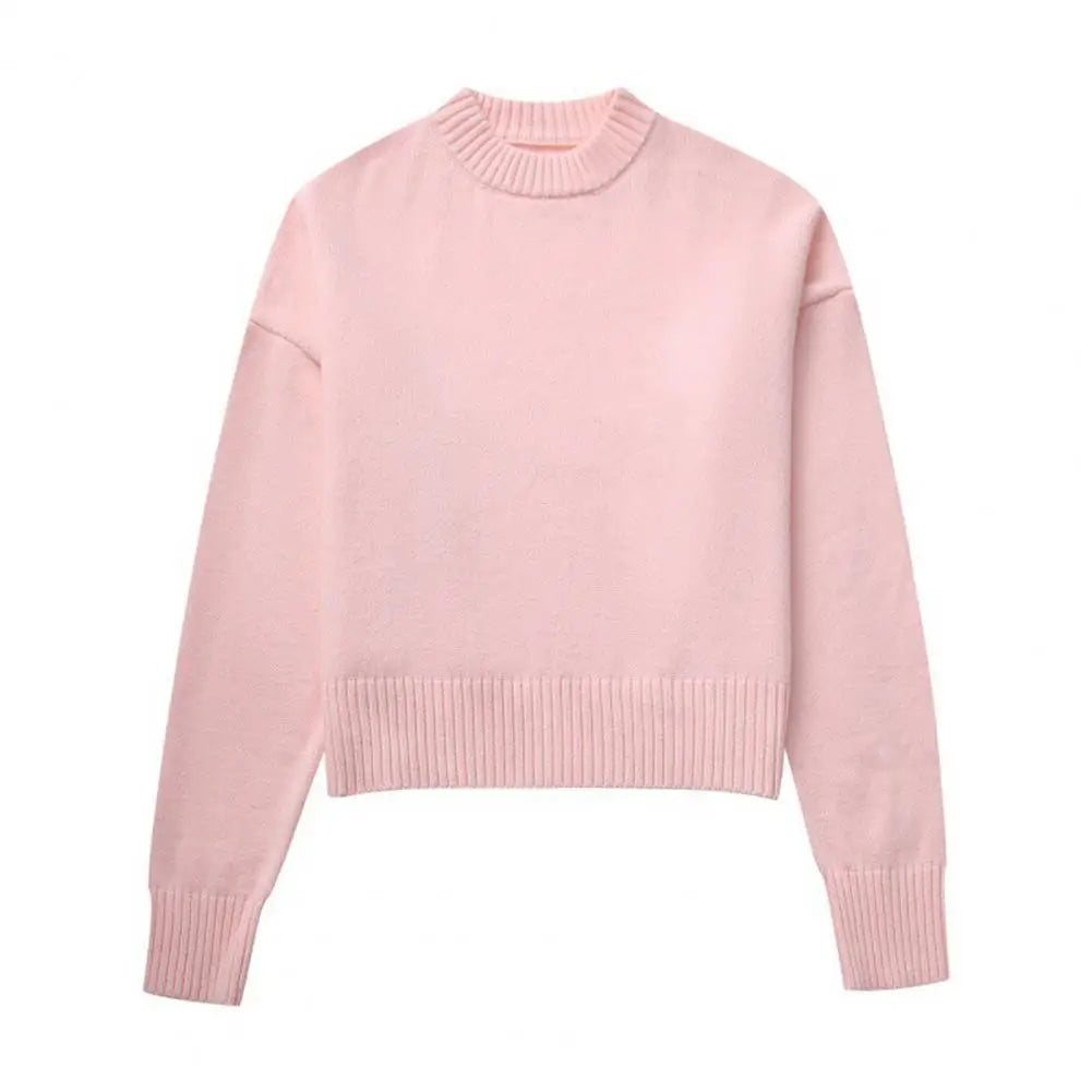 Roze gebreide trui voor dames - comfortabele en stijlvolle casual knitwear - Bakkermode.nl