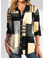 Grafisch t-shirt - moderne zwarte en roze damesblouse