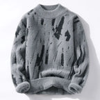 Dames moderne oversized pullover - stijlvolle gebreide trui met abstract patroon - Bakkermode.nl