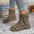 Leopardprint laarzen - stijlvolle bruin dames enkelboots