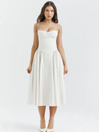 Strapless jurk met volle rok - Bakkermode.nl