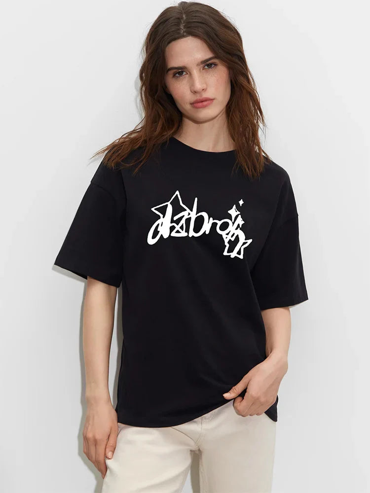 Trendy t-shirt met grafische print - Bakkermode.nl