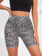 Hoge taille shorts met luipaardprint - Bakkermode.nl