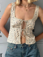 Bloemenprint top met striksluiting - Bakkermode.nl