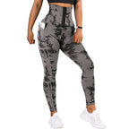 Grijze hoge taile sportleggings met rits - Bakkermode.nl