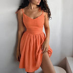 Jurk met strikbandjes en volle rok - Bakkermode.nl