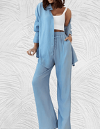 2-delige blouse en wijde broek set - stijlvolle damesoutfit